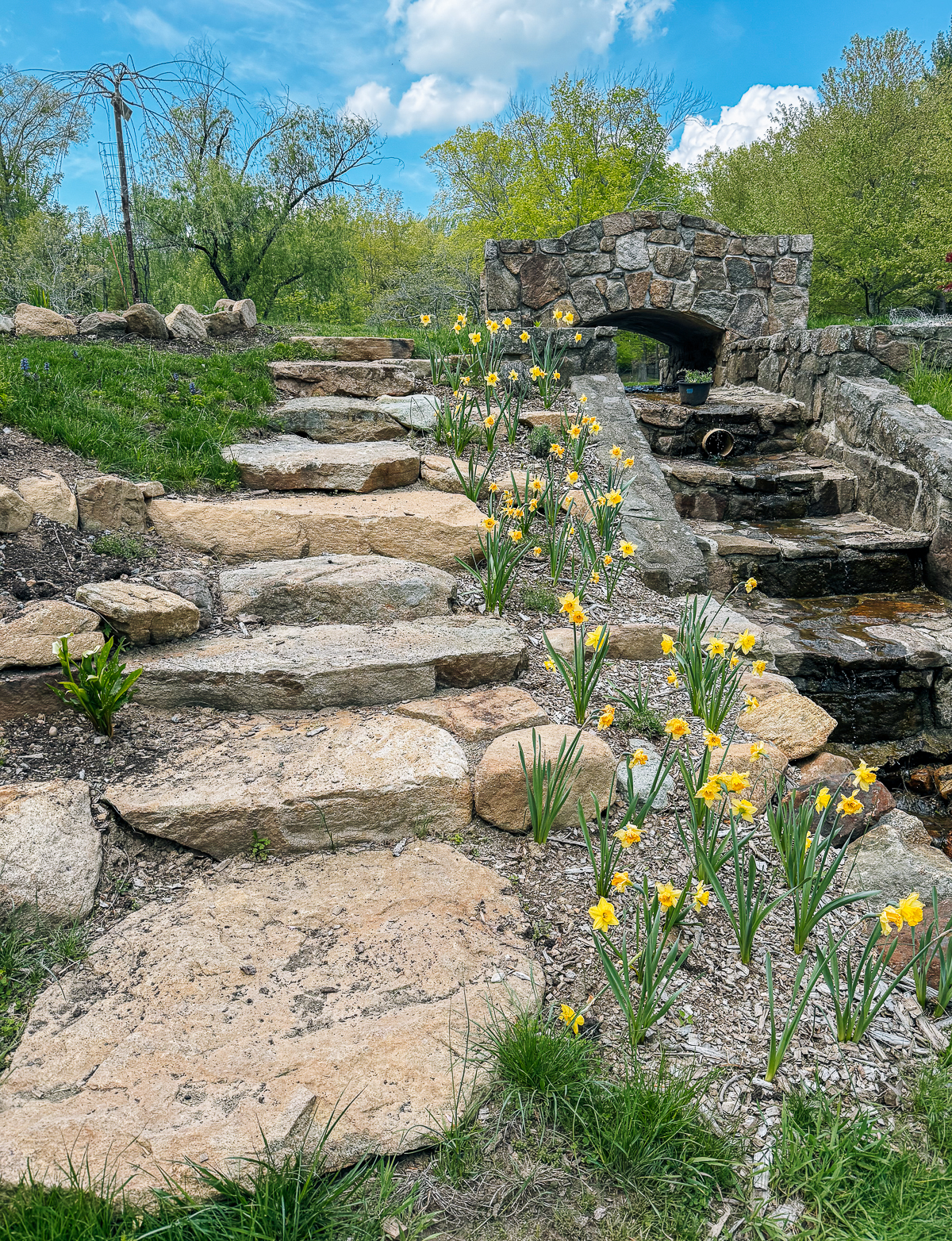 Stairs down to downstream area
